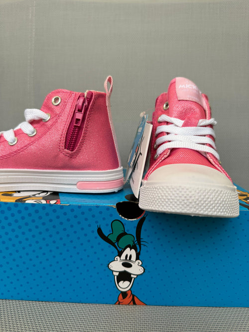 Sneakers alte rosa glitter Minnie e Paperina con luci LED