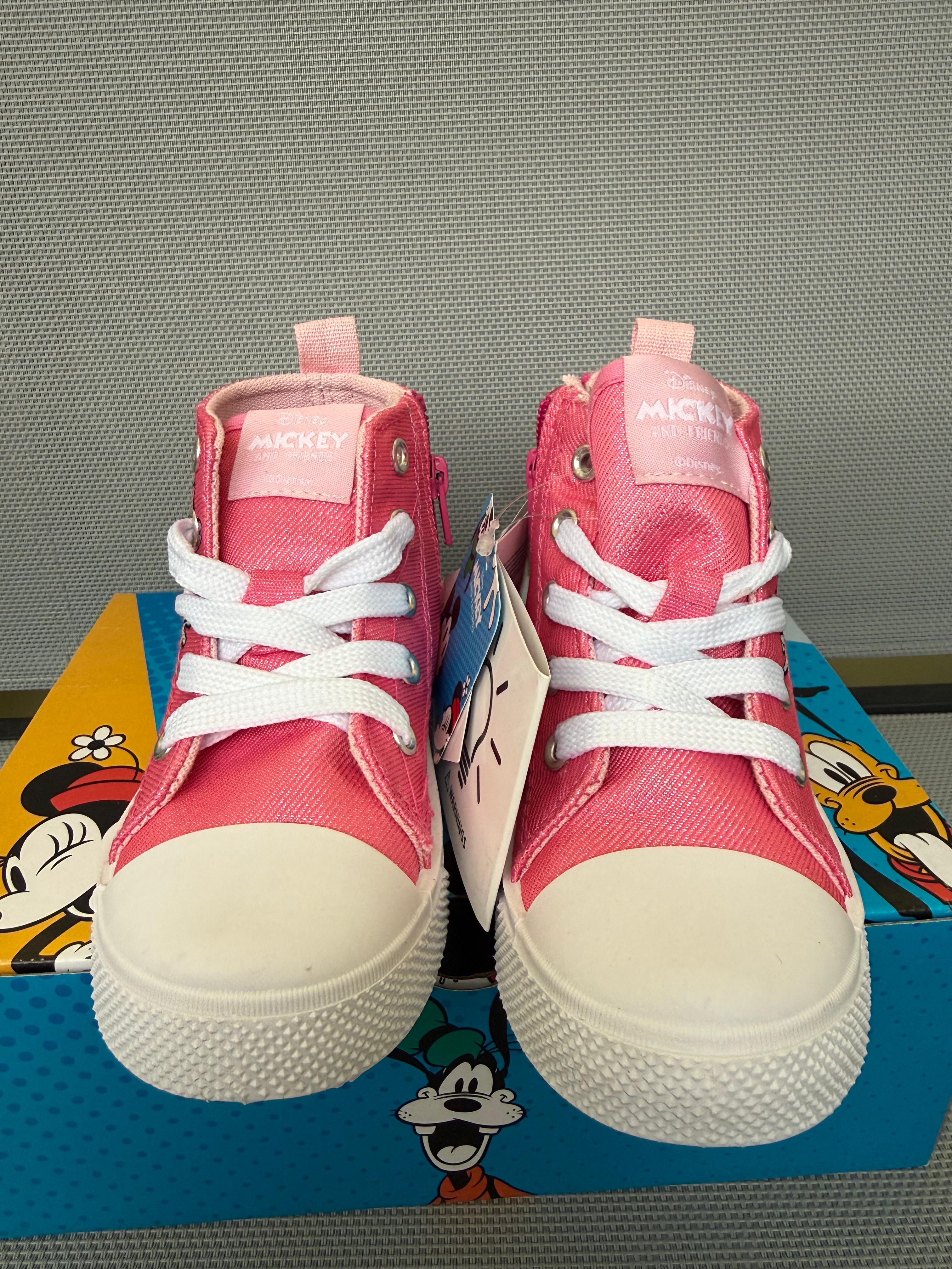 Sneakers alte rosa glitter Minnie e Paperina con luci LED